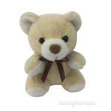 Beige Bear Plush Toy With Ribbon